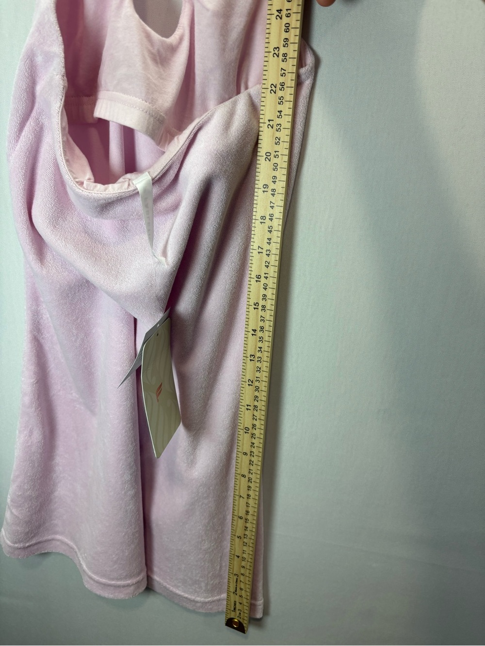 Fabletics Pink Terry Baby Doll Mini Dress XS Sleeveless Halter Button Solid - Picture 15 of 16